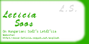 leticia soos business card